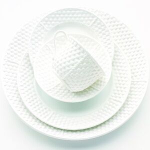 5 piece Place setting of basket weave Tiffany & Co china
